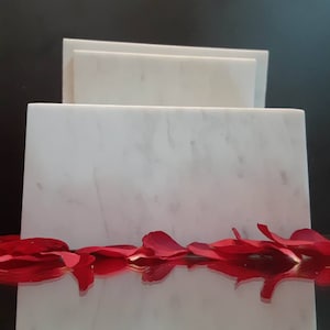 Handmade Marble Box 3&quot; x 6&quot; height 3&quot; Refined White Marble beautiful brilliant white (personalization available)