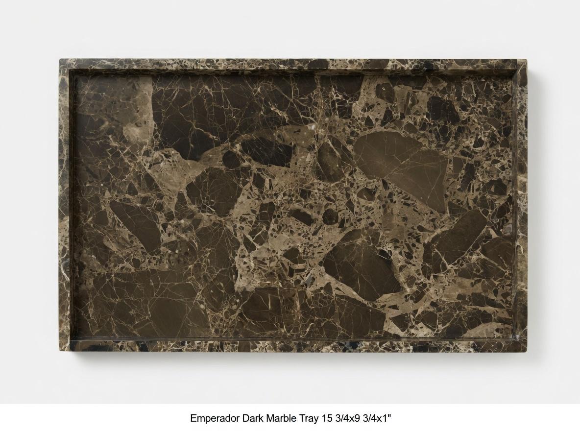 Handmade Emperador Dark Marble Tray, Serving Tray or Centerpiece, A ...