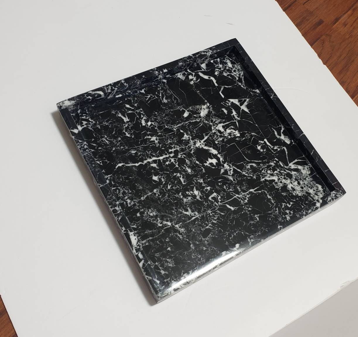 Free Shipping Beautiful perfect for a housewarming gift. height Handmade Nero Marquina Marble Tray 10 × 6 3/4 x 1 Free Shipping Beautiful perfect for a housewarming gift. height Handmade Nero Marquina Marble Tray 10 × 6 3/4 x 1
