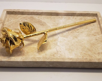 Handmade Cappuccino Marble Tray, 12x8"