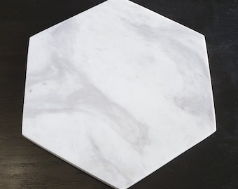 Large Bravado Marble Hexagons Trivets / Tabletops / Decorative Marble in many sizes FREE SHIPPING