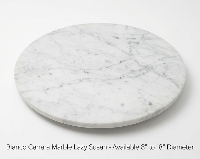 Handmade Bianca Carrara Marble Lazy Susan 8" -  18" diameter perfect for an elegant addition for your table FREE SHIPPING.