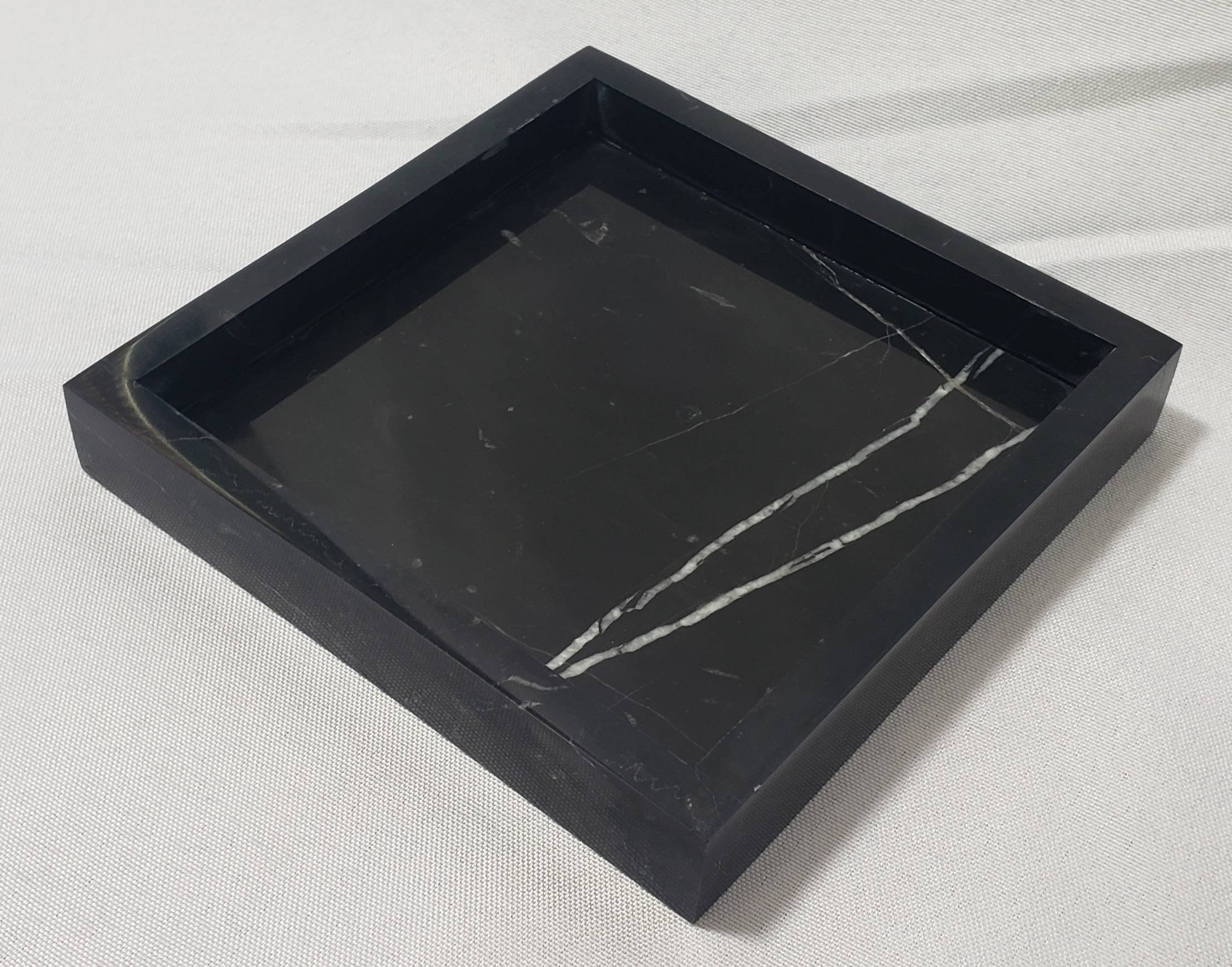 Free Shipping Beautiful perfect for a housewarming gift. height Handmade Nero Marquina Marble Tray 10 × 6 3/4 x 1 Free Shipping Beautiful perfect for a housewarming gift. height Handmade Nero Marquina Marble Tray 10 × 6 3/4 x 1
