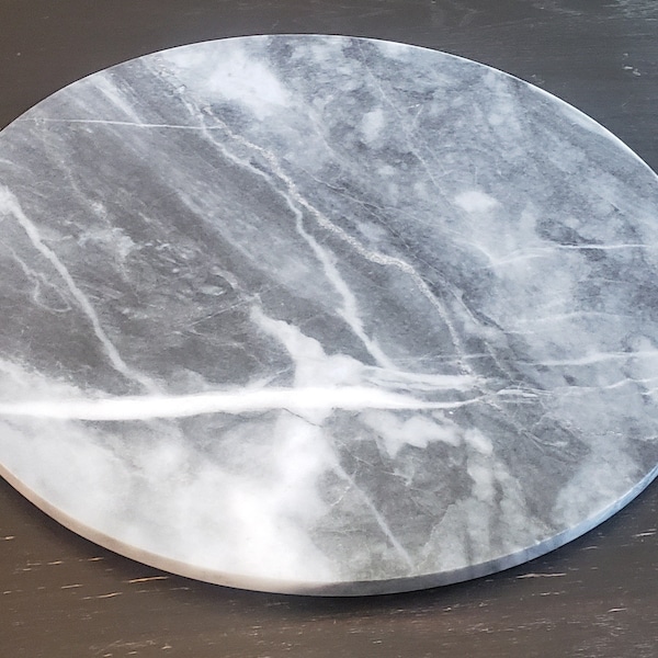Vogue Gray Marble Circle Handmade Tray/Trivet Available in various sizes 6" to 17 1/2" perfect centerpiece Free Shipping