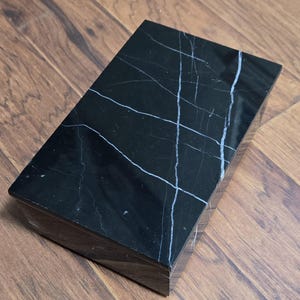 Handgemaakte Nero Marquina zwarte marmeren doos 10 x 6 x 3 inch of bericht voor aangepast formaat (personalisatie beschikbaar) Gratis verzending