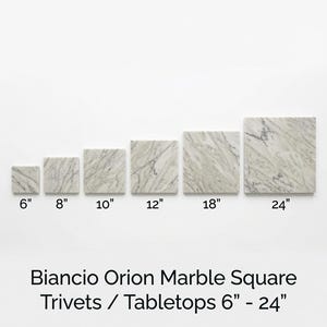 Bianco Orion Marble Squares Large Marble / Tabletops / Decorative Marble Pieces in many sizes FREE SHIPPING
