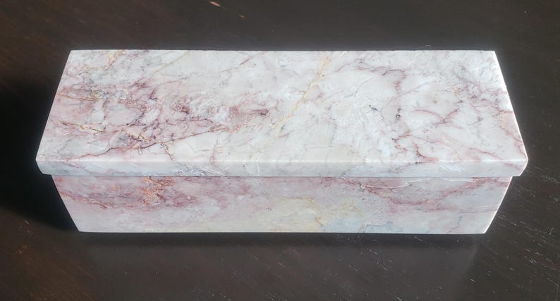 Dynasty Cream marble box weekly pill box 7"×2 1/4" height 2 3/8" box with weakly pill organizer FREE SHIPPING image 9