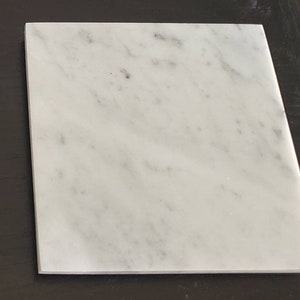Handmade Bianco Carrara Marble,  Hot plate. Perfect to protect your table from hot pots and pans 6&quot; available in 3 shapes.