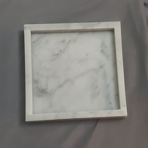 Handmade  Marble and Granite Trays 6&quot; × 6&quot; perfect for your nightstand, bathroom, or I use them as suishi serving tray available in 6 styles