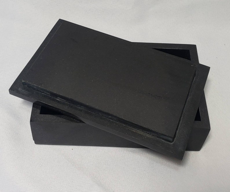Handmade Absolute Black Granite Box, 8"×5" Height 2 1/2" Elegant ...
