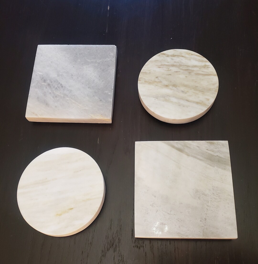 Sienna Azul Marble Coasters, Set of Four 4