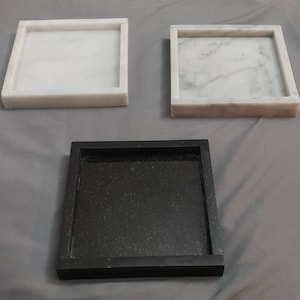 Handmade  Marble and Granite Trays 6&quot; × 6&quot; perfect for your nightstand, bathroom, or I use them as suishi serving tray available in 3 styles