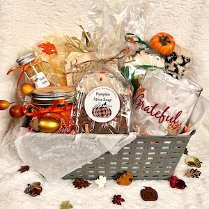 Fall Spa Gift Set Bath and Body Basket Spa Gift Box Thinking of you House warming Gift Friendship Get well Self care Birthday Box Unique