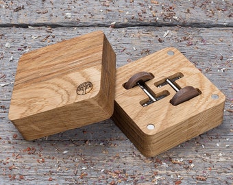 Free shipping Wooden Cufflinks, Round walnut wood cufflink, engraving wood gift box, wedding cufflinks set engraving groomsmen cufflinks set