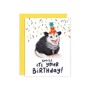 Opossum Birthday Card