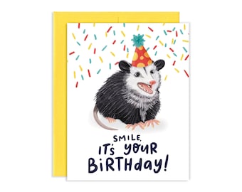 Carte d'anniversaire Opossum