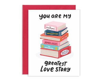 Books Valentine Day Card | Love Story Valentines Day Card | Valentine Card | Love Story Card | Love Story Love Card | Books Love Card | Book