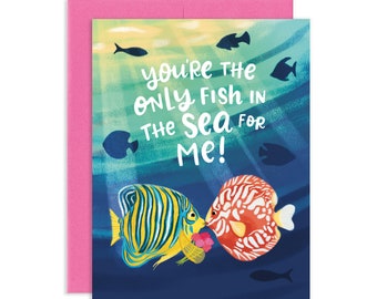 Only Fish In The Sea Valentine | Fish Valentine | Cute Valentine's Day Card | Ocean Valentine | Cute Fish Card | Love Card | Valentine Card