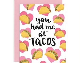 Taco Love Greeting Card  | Valentines Day Card | Kids Valentine Card | Cute Valentine Card | Valentine Greeting Card | Anniversary Card