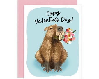 Capybara Valentine | Cute Valentine | Capybara Valentine's Day Card | Capy Valentines Day | Sweet Animal Card | Love Card | Valentine Card