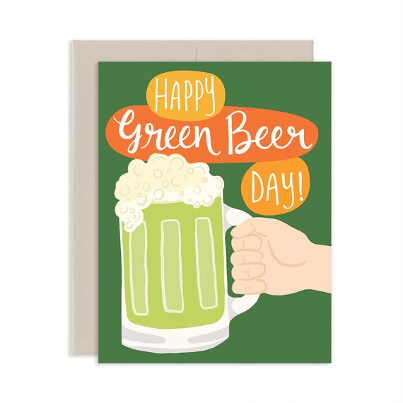 Happy Green Beer Day From greeting card illustration Etsy