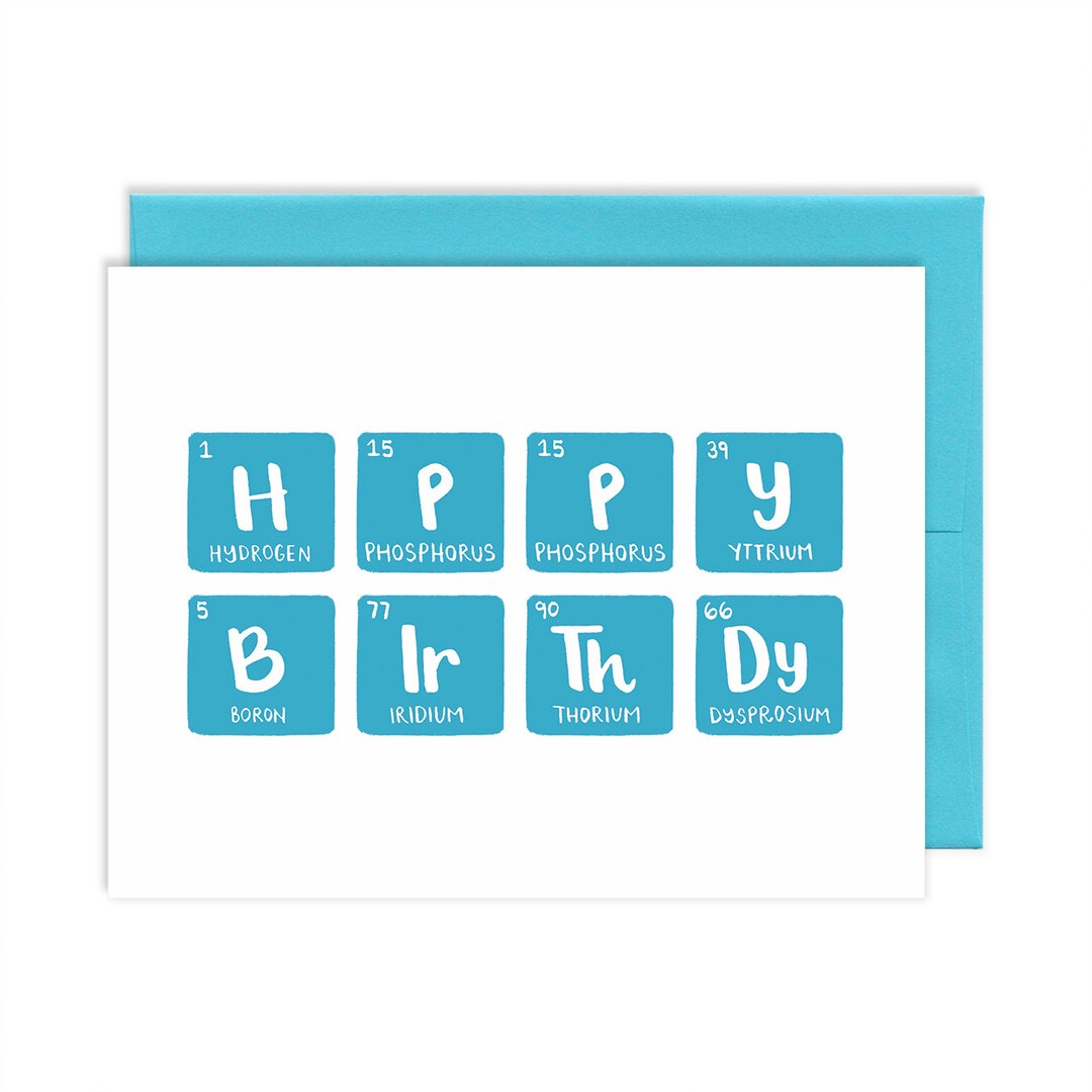 Happy Birthday Periodic Table Card / Periodic Table Birthday - Etsy