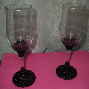 Special Occasion Set of Wine Glasses, Glitter, Sparkle, Wedding, Anniversary, Housewarming Gift, Wine Glasses set of 2