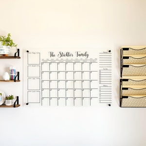  Acrylic Calendar for Wall with Dry Erase Marker, 18x24x4mm Acrylic  Calendar, Reusable Calendar Planner Board with 4 Colors Markers and  Recyclable Eraser for Office Classroom Kitchen Living Room : Office Products