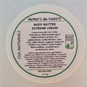 8.5 oz Pure Tahitian Mono'i Body Cream