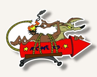 Acme Co Rat Rod Hot Rod Retro Decal Motorcycle Rat Fink Road Runner Sticker