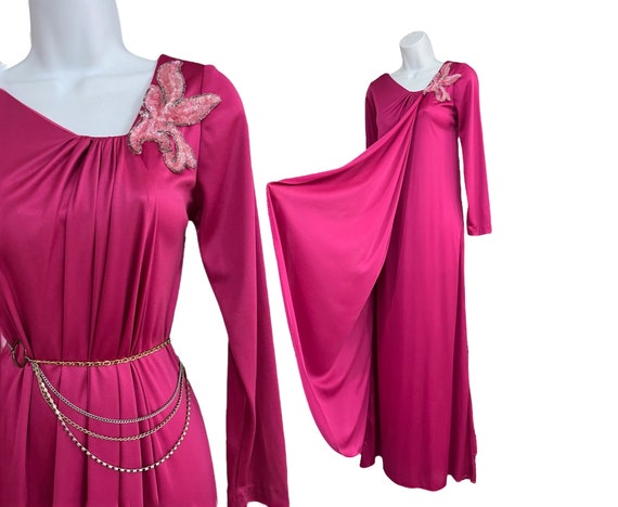 Vintage 1970s Disco Goddess Draped Asymmetrical M… - image 6