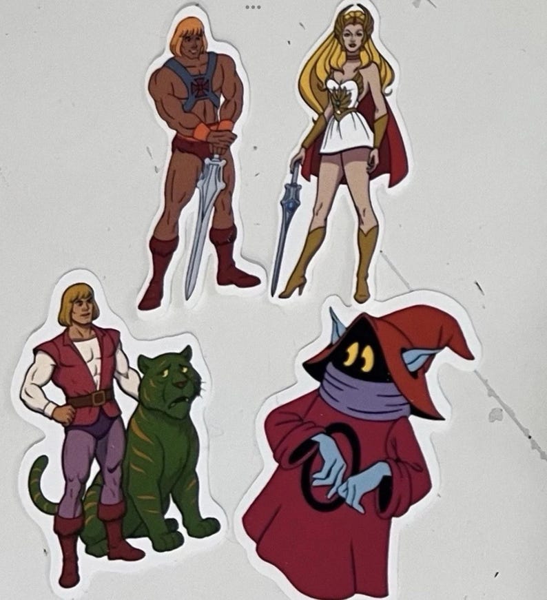 Heeman Sticker He Man Masters of the Universe Stickers 5 Pack 1980s Reproduction ...