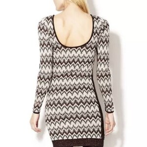 Free People BodyCon Chevron Knit Xs Sweater Dress Cozy Cabin Metallic Low Back image 6