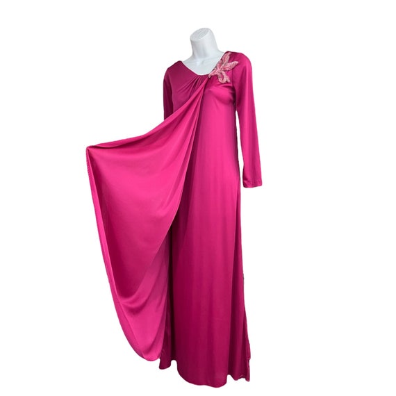 Vintage 1970s Disco Goddess Draped Asymmetrical M… - image 9