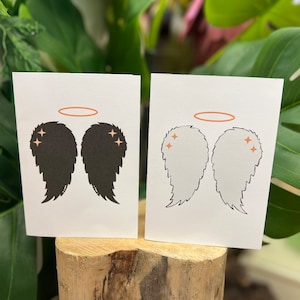 Angel wing  card or poster can be personalised with any greeting on the front