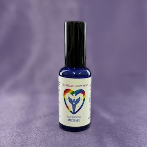 Spray canalizado de aura energética del Arcángel Miguel con tarjeta de Positividad gratis