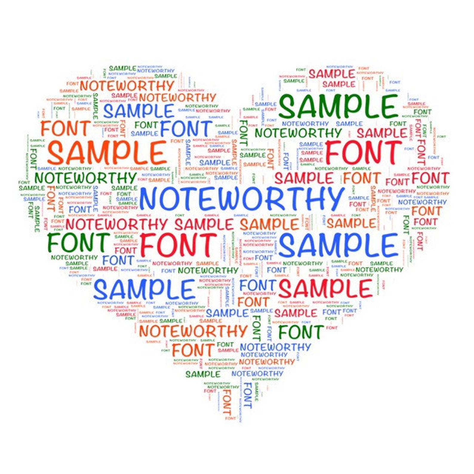 WORD ART Heart Shape Your Chosen Names in a Heart on A4 | Etsy