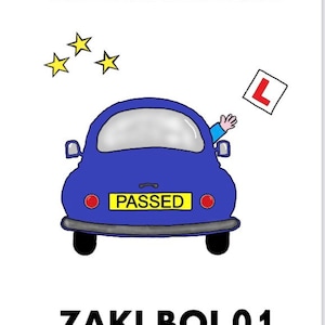 GESLAAGD rijexamen Gefeliciteerd Wenskaart in A5- of A6-formaat met envelop Koop 4 willekeurige kaarten en KRIJG 5e GRATIS kan worden gepersonaliseerd