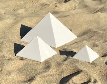 Pyramid handmade sacred sculpture created using the Golden ratio, powerful for healing & meditation, handmade using crystals
