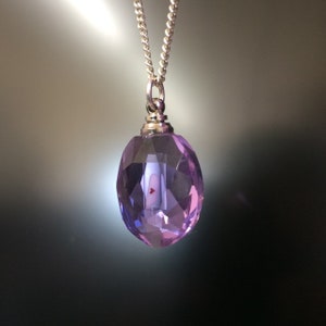 RICE CHARM Crystal facet necklace rice charm personalised with your name and a heart