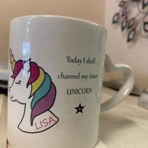 UNICORN MUG .. can be personalised with a name