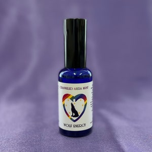 Wolf Power Animal Spirit Channeled Aura Energy Mist-spray met gratis positiviteitskaart voor focus, bescherming en het vrijgeven van oude energieën
