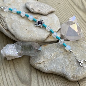 Contas de oração para meditação energética STILLNESS feitas à mão com cristais e abençoadas com energia divina e linda com cartão de positividade GRÁTIS
