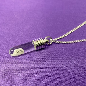 PERSONALISED RICE charm -  choice of just pendant OR  with a chain.  Name on rice - personalised with your choice of name