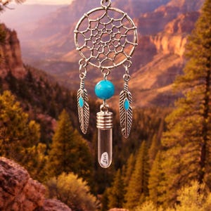 RICE CHARM Dream catcher dangly with personalised name written on rice charm