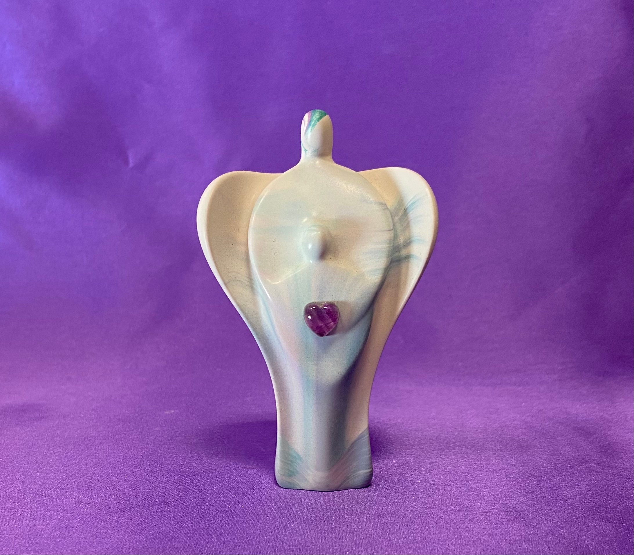 Guardian Angel Statue Sculpture With Swirls of Colour for Etsy UK