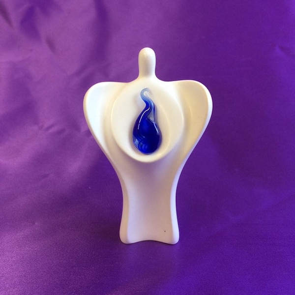 Violet Flame sculpture statue or spray handmade for healing and meditation with channeled energy of st.Germaine 90mm high