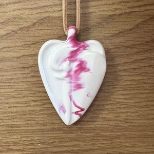 Archangel Michael pendant in white with swirl of your choice colour  faux suede cord