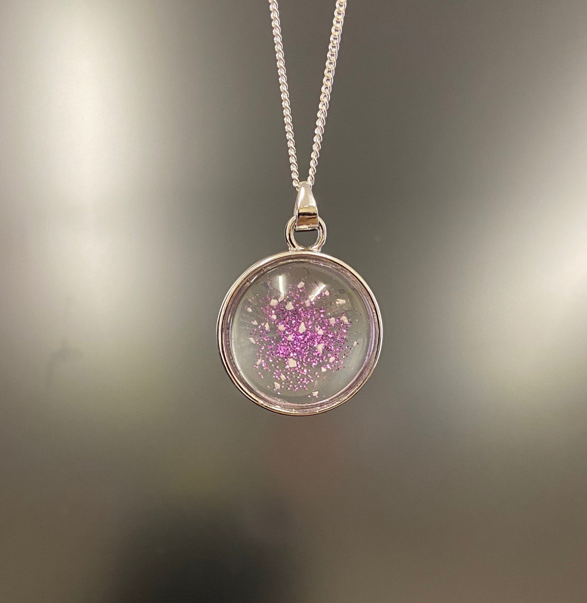 Ashes encapsulated inside a sterling silver pendant Etsy