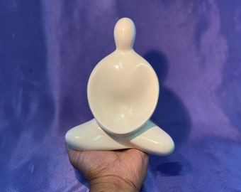 Stillness being 20cm statue sculpture handmade in white or with swirl of colour